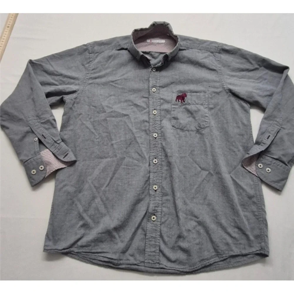Fredrick Martin‎ Mississippi State men's Grey Button up long sleeve shirt sz. M